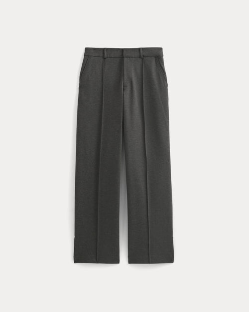 Ponte Wide-Leg Trouser | Heathered Soot